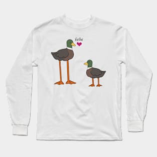 Silly duck love design Long Sleeve T-Shirt